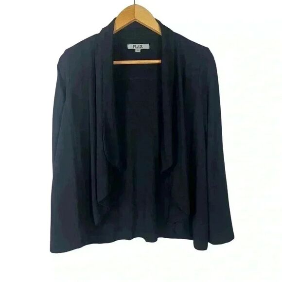 Flax NWTs Black Open Front Cardigan Small - Picture 1 of 5